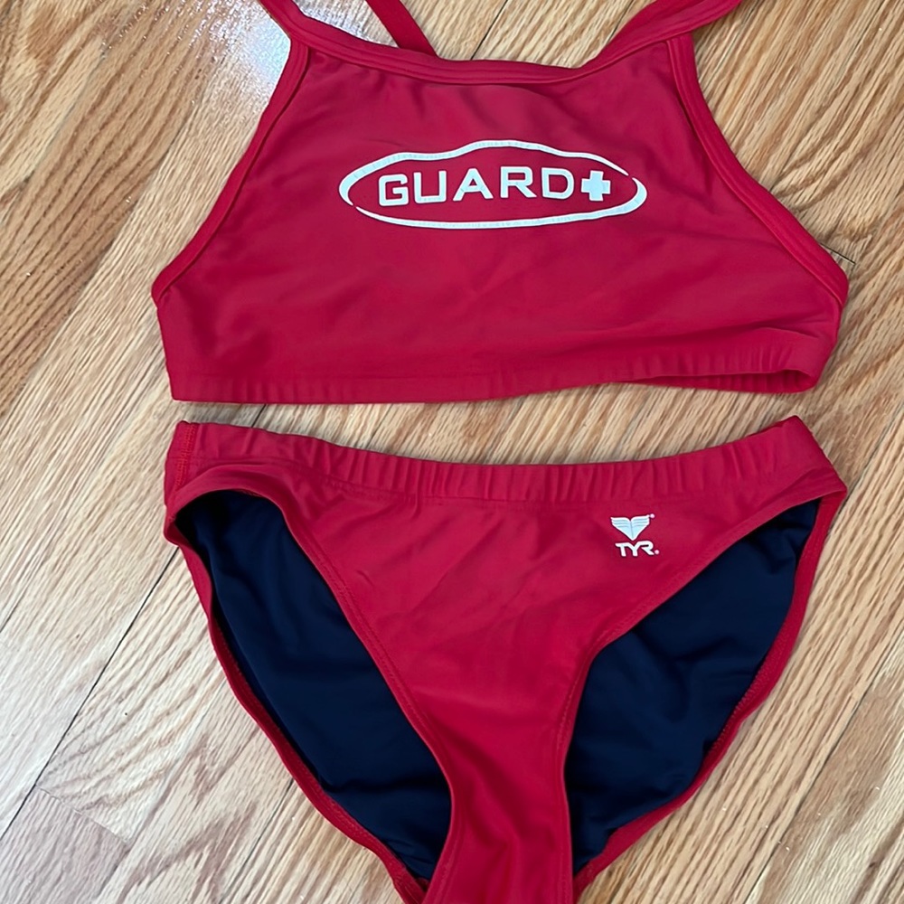 Lifegaurding two piece bathing suit